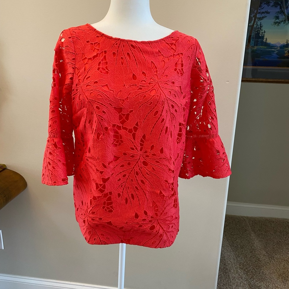 Talbots eyelet blouse